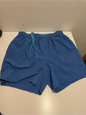 Peloton Brand Men's Large Steel Blue Compression Lined Shorts 5" Inseam